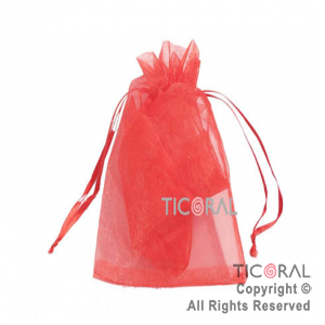 BOLSA ROJO ORGANZA 20X13CM HS2626-9 x 1